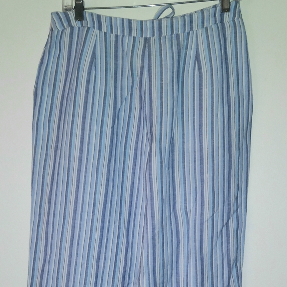Crazy Horse linen blend striped beachy boho size 10P pants - Picture 2 of 6